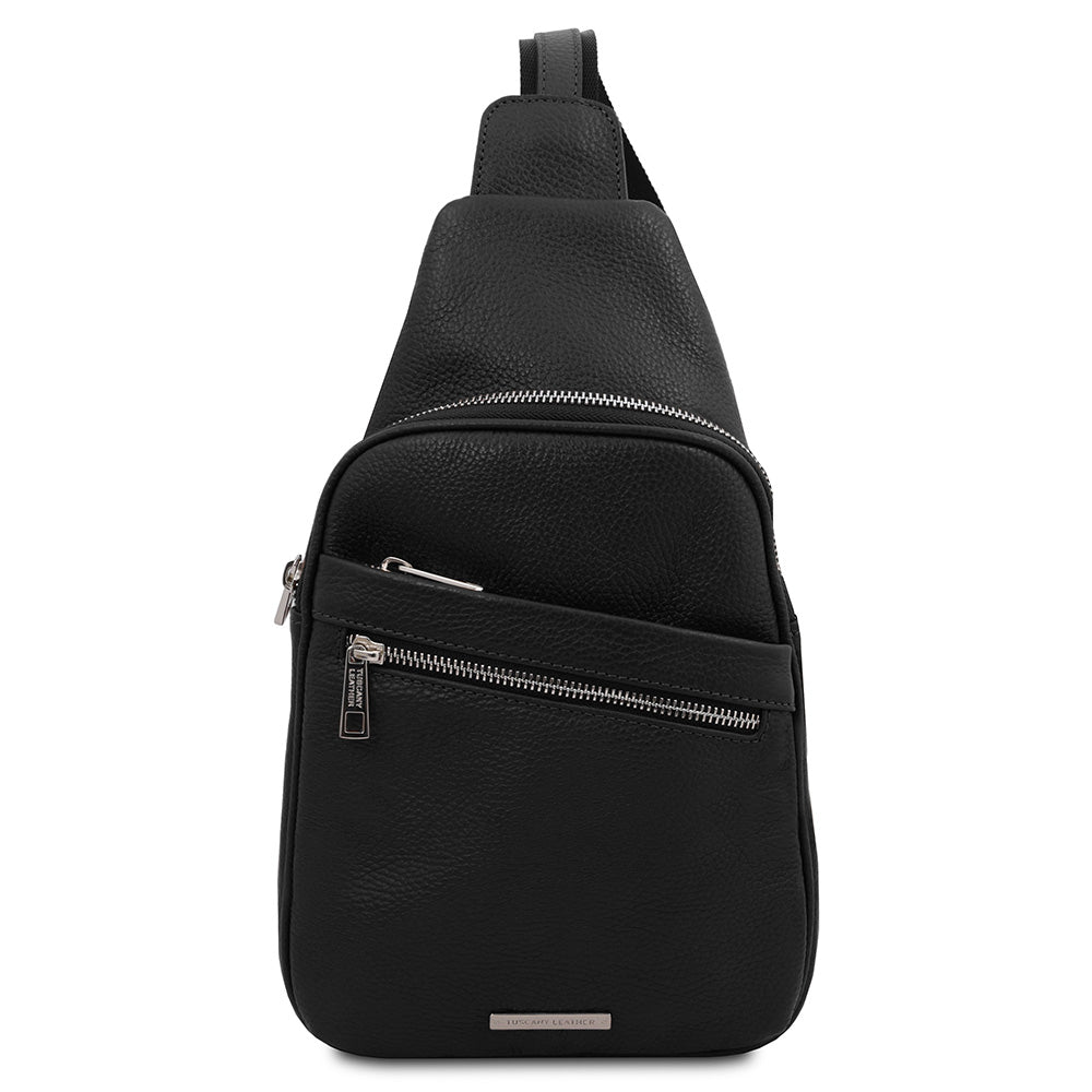 Musta crossbody- nahkalaukku ⎪ Albert ⎪ Tuscany Leather