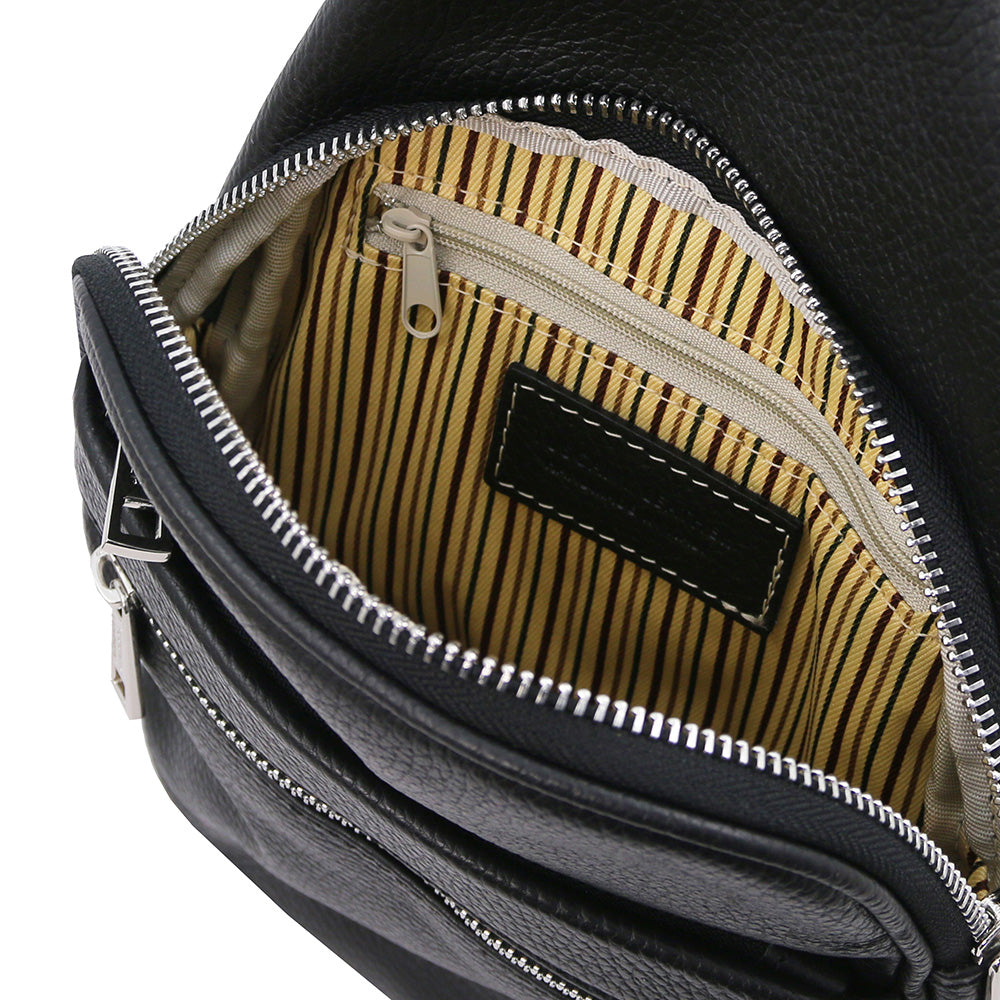 Musta crossbody- nahkalaukku ⎪ Albert ⎪ Tuscany Leather