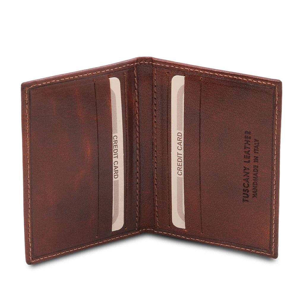 Kartenetui dunkelbraun ⎪Tuscany Leather