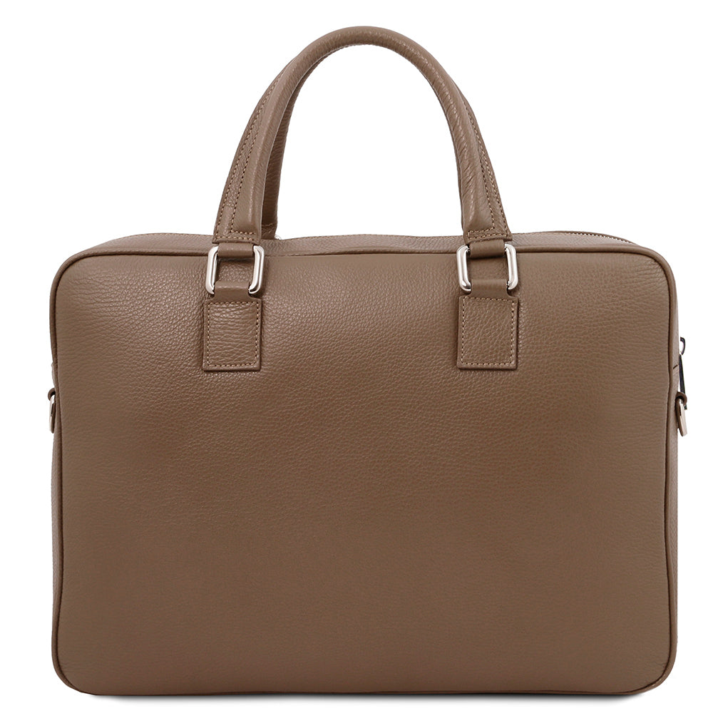 Große dunkelgraue Leder-Aktentasche 17,3" ⎪ Treviso ⎪ Tuscany Leather