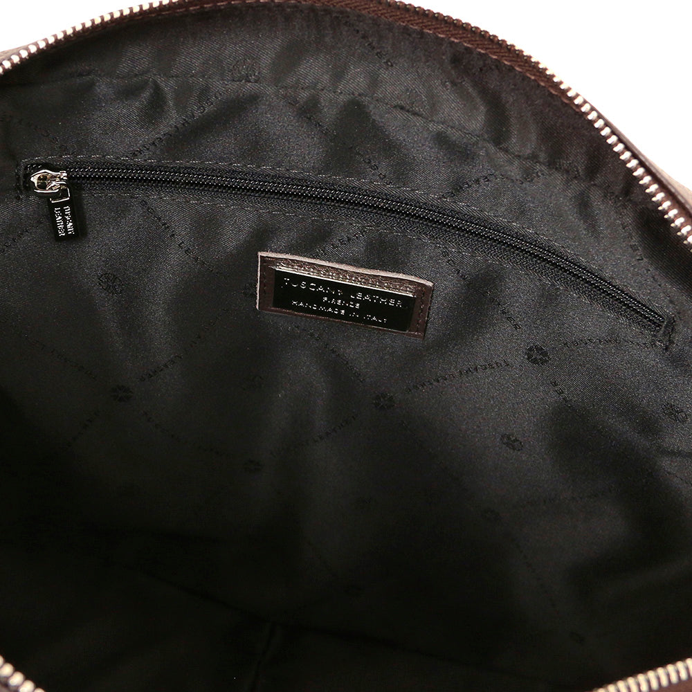 Large dark brown leather briefcase 17.3" | Treviso | Tuscany Leather