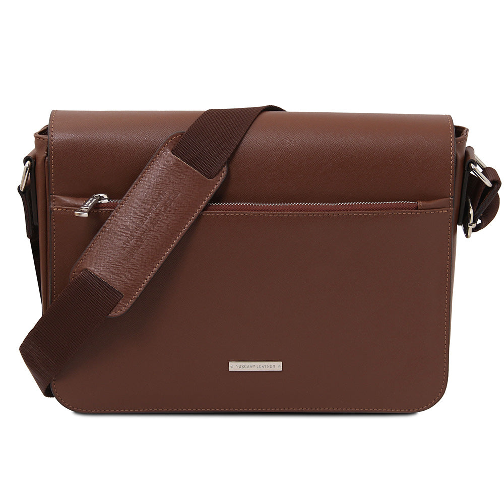 Ruskea messenger laukku⎪ Saffiano ⎪ Tuscany Leather