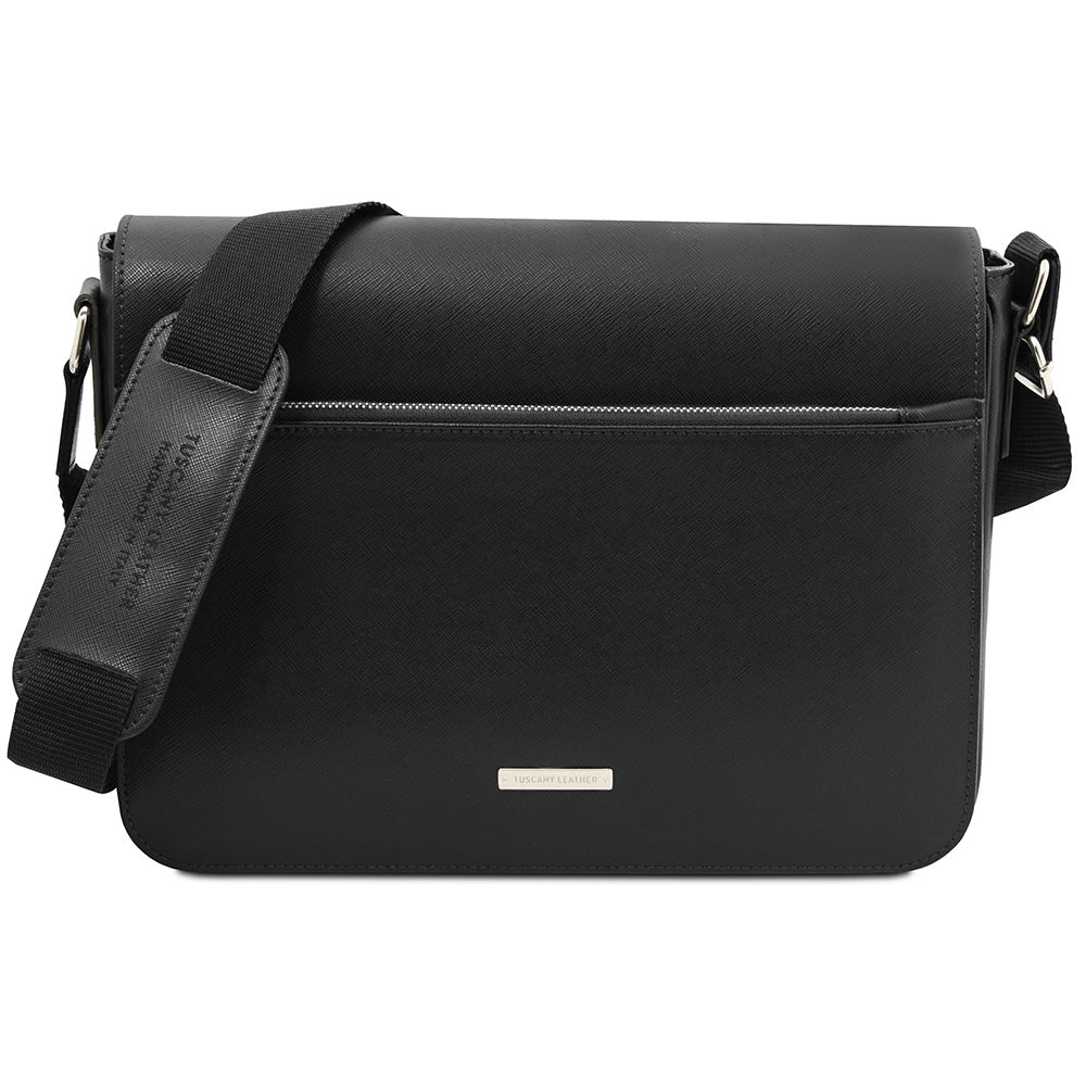 Musta messenger laukku⎪ Saffiano ⎪ Tuscany Leather