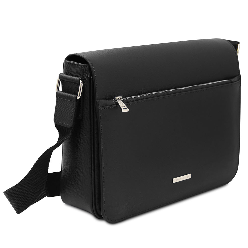 Musta messenger laukku⎪ Saffiano ⎪ Tuscany Leather