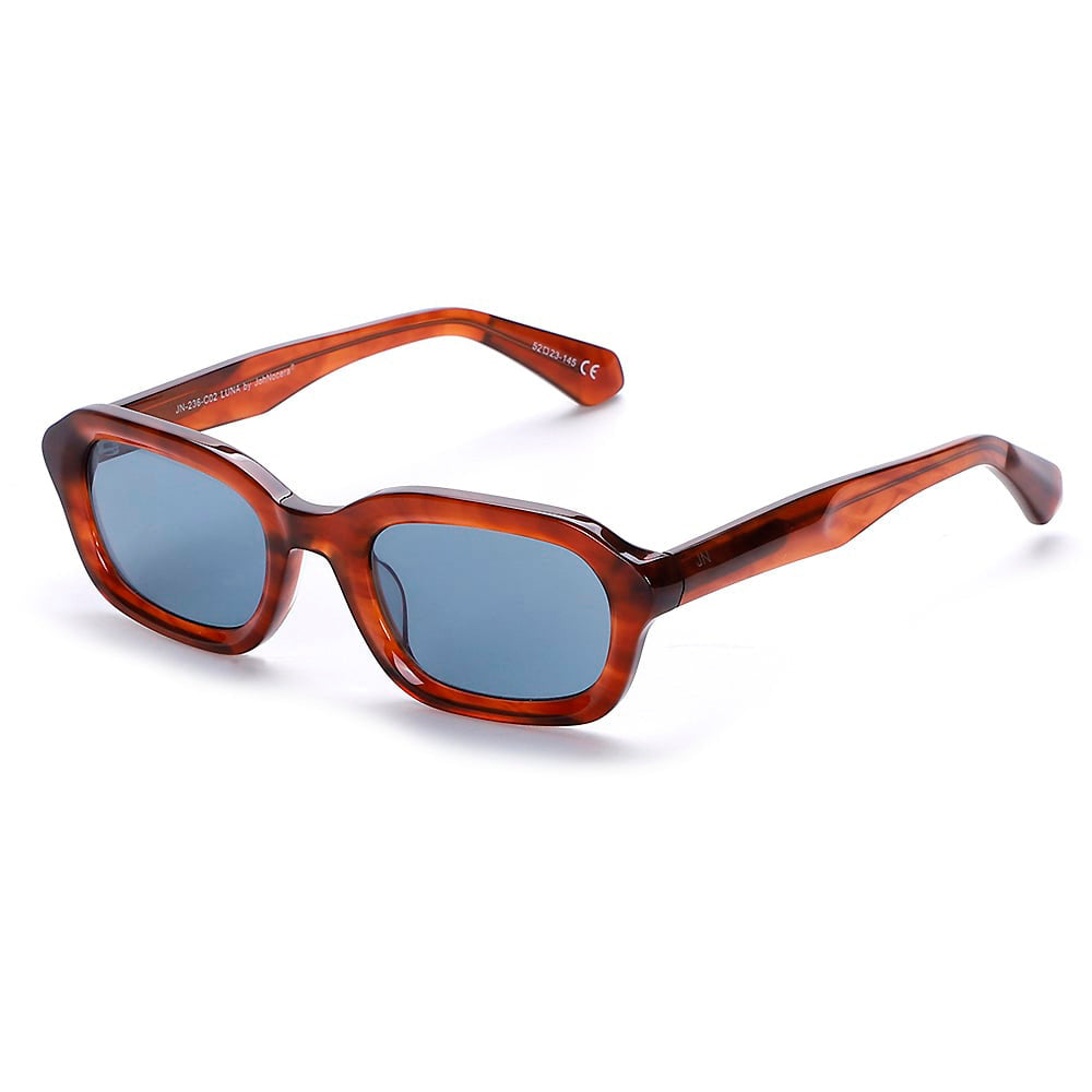 Reddish-brown sunglasses with a blue lens⎪ Luna Blue⎪ JohNocera