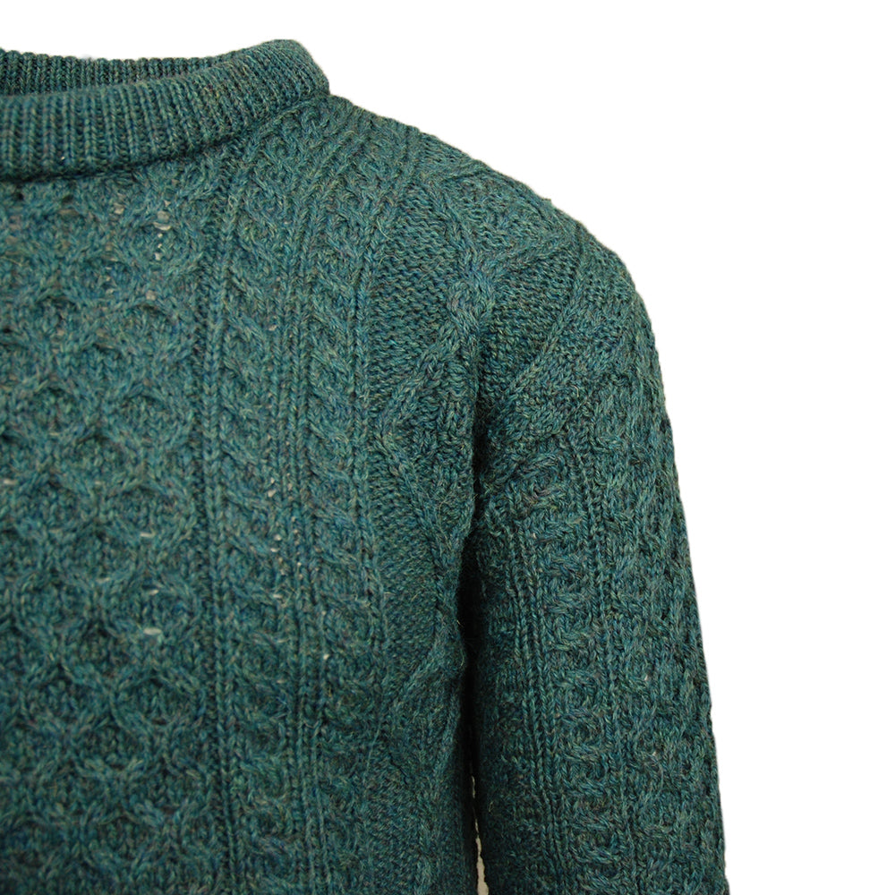 Grüner Strickpullover ⎪ Moos ⎪ Aran Crafts