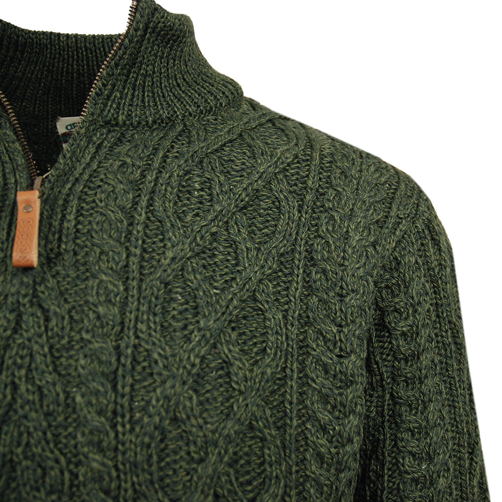 Blue merino wool sweater with zipper ⎪ Sherwood ⎪ Aran Crafts