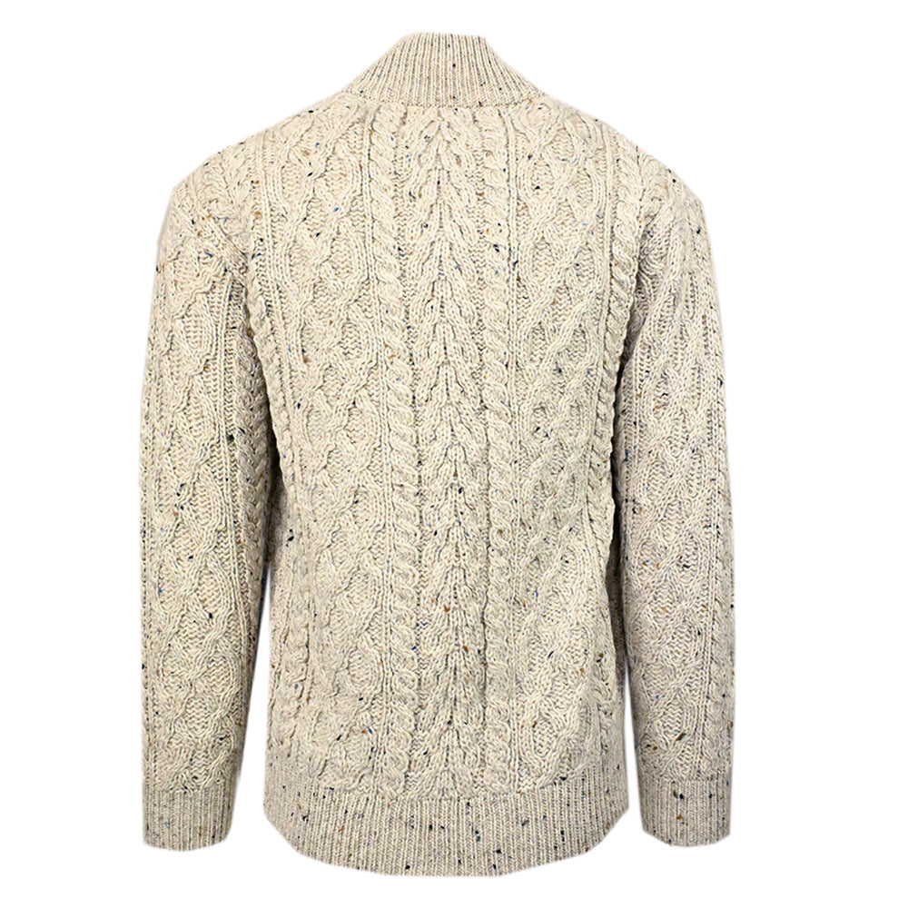 Beige merinovilla neuletakki ⎪ Zipper ⎪ Aran Crafts