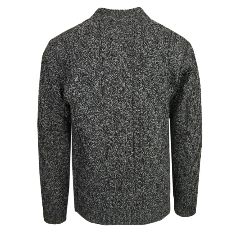 Graue Merinowolle Strickjacke ⎪ Reißverschluss ⎪ Aran Crafts