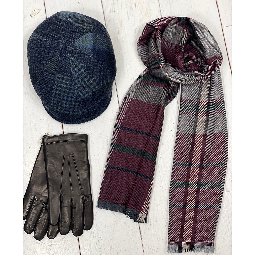 Tummansininen ruudullinen flat cap⎪Bojua