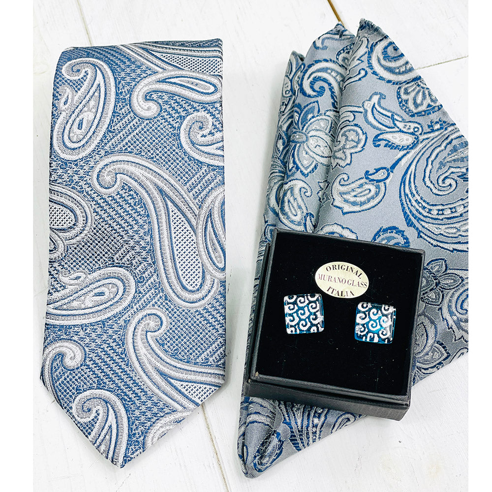 Steel blue paisley tie⎪ Antarctica