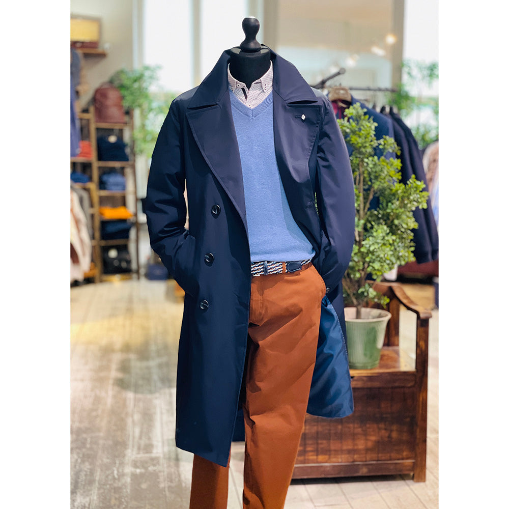 Dunkelblauer Übergangsmantel ⎪ Trenchcoat ⎪ Adriano Langella