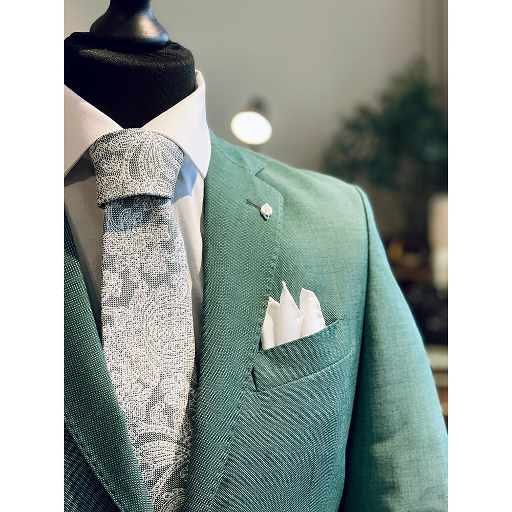 White linen pocket square⎪ Antartide