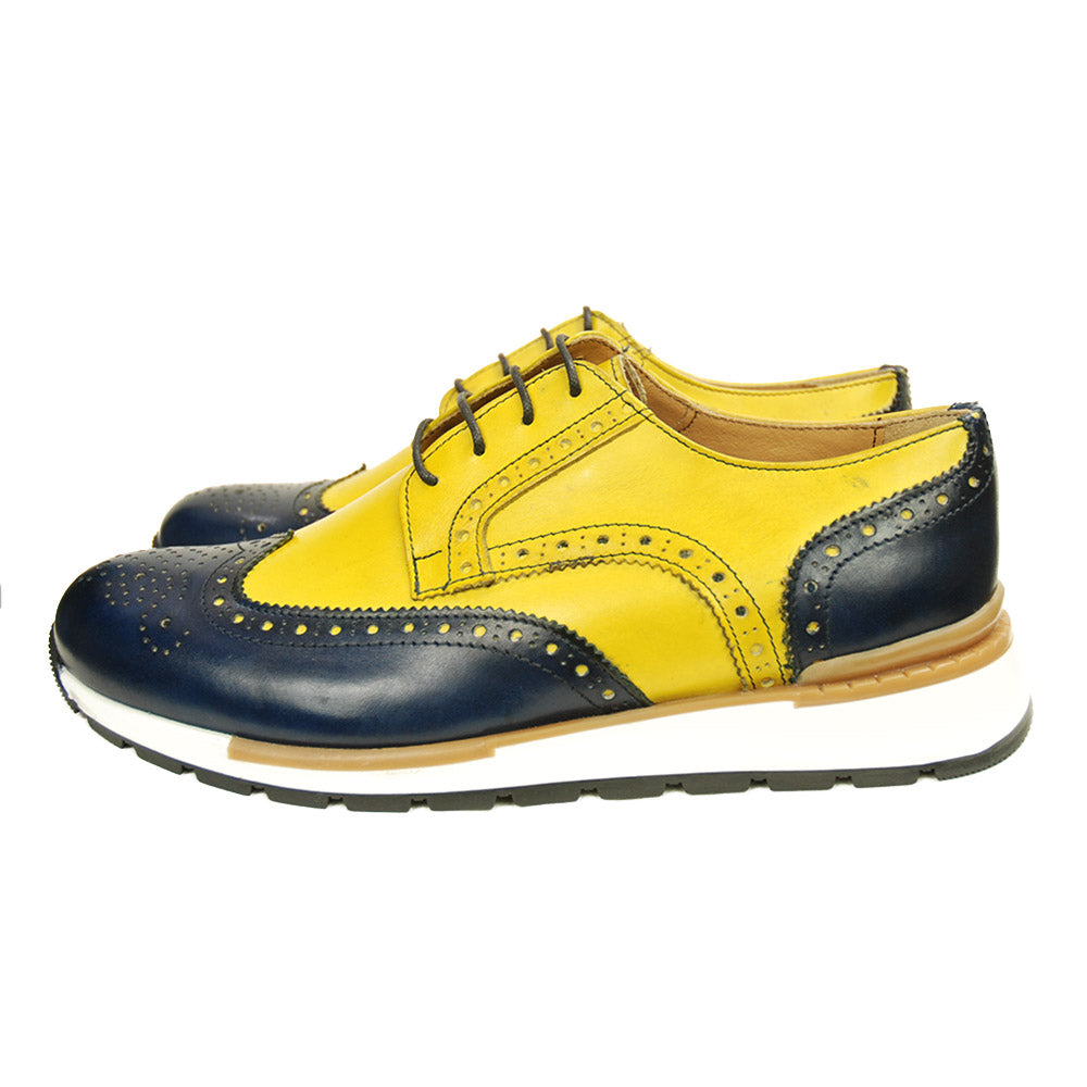 Zweifarbiger brauner Lederschuh ⎪Nobile