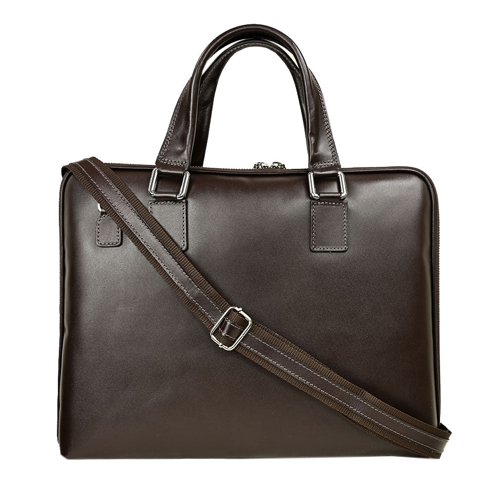 Tummanruskea nahkasalkku 15" ⎪ Trieste ⎪ Andrea Nobile