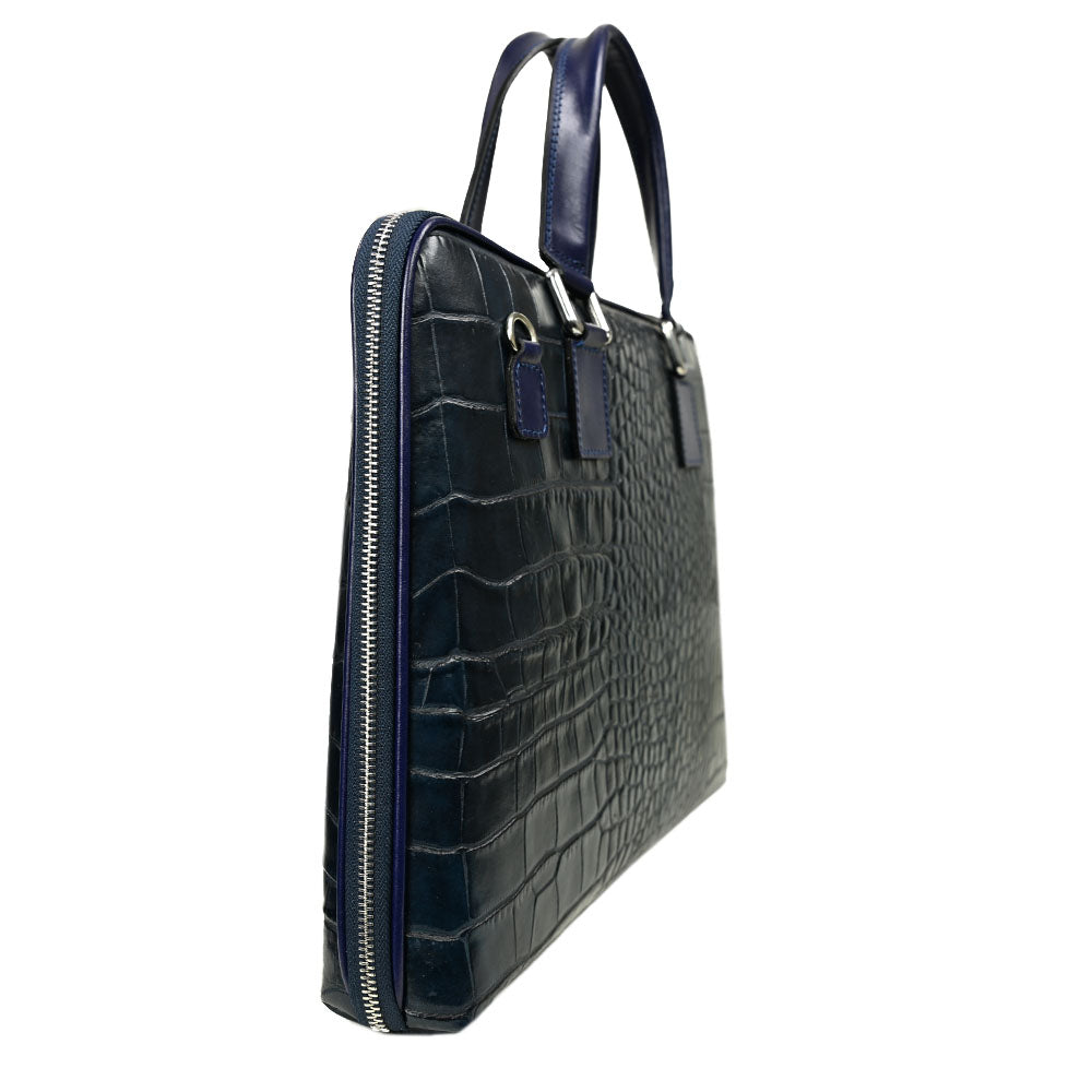Dunkelblaue Ledertasche 15" ⎪ Crocco ⎪ Andrea Nobile