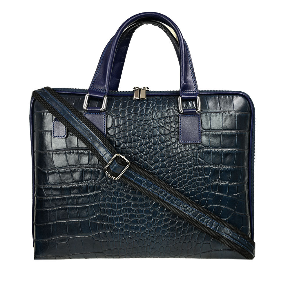 Dunkelblaue Ledertasche 15" ⎪ Crocco ⎪ Andrea Nobile
