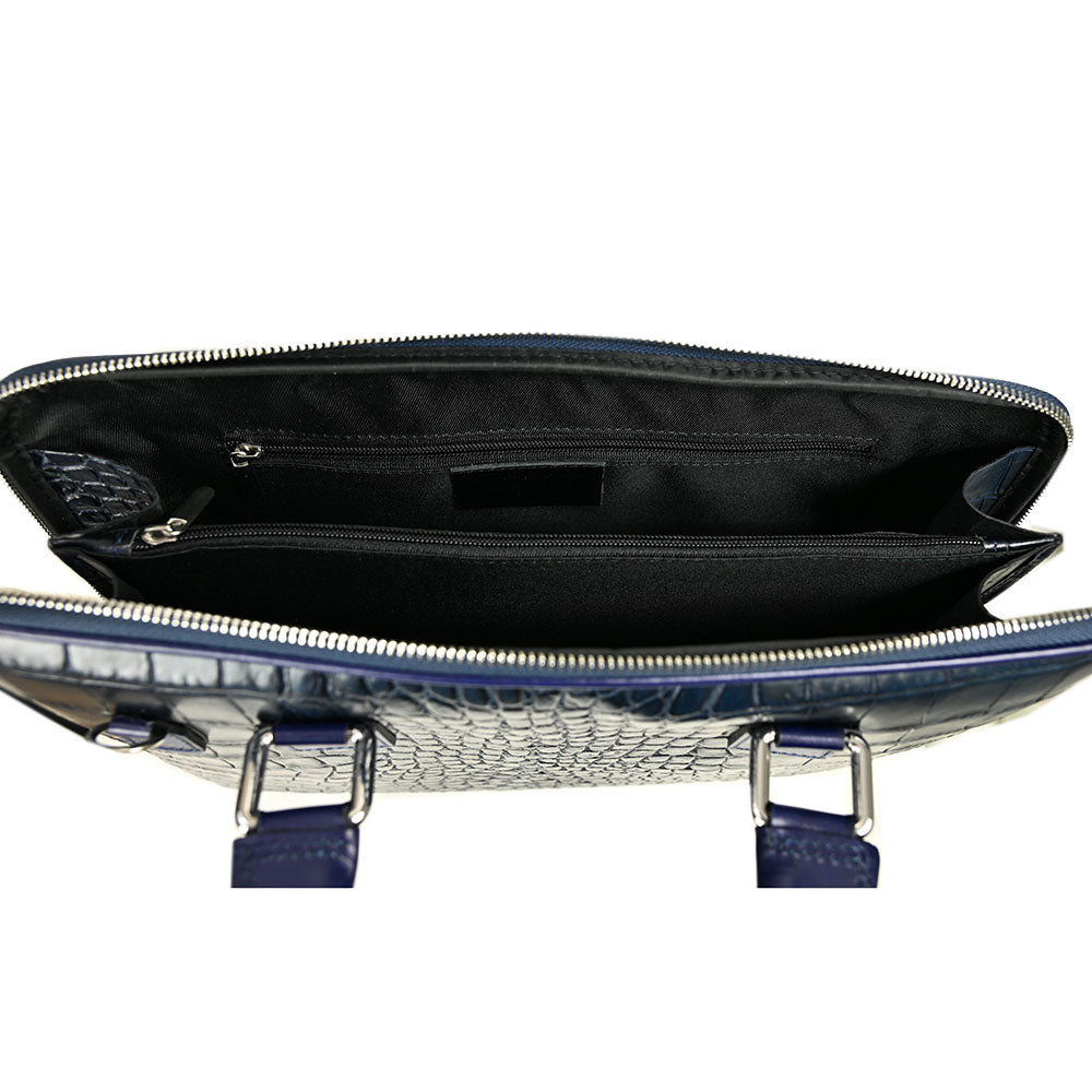 Dunkelblaue Ledertasche 15" ⎪ Crocco ⎪ Andrea Nobile