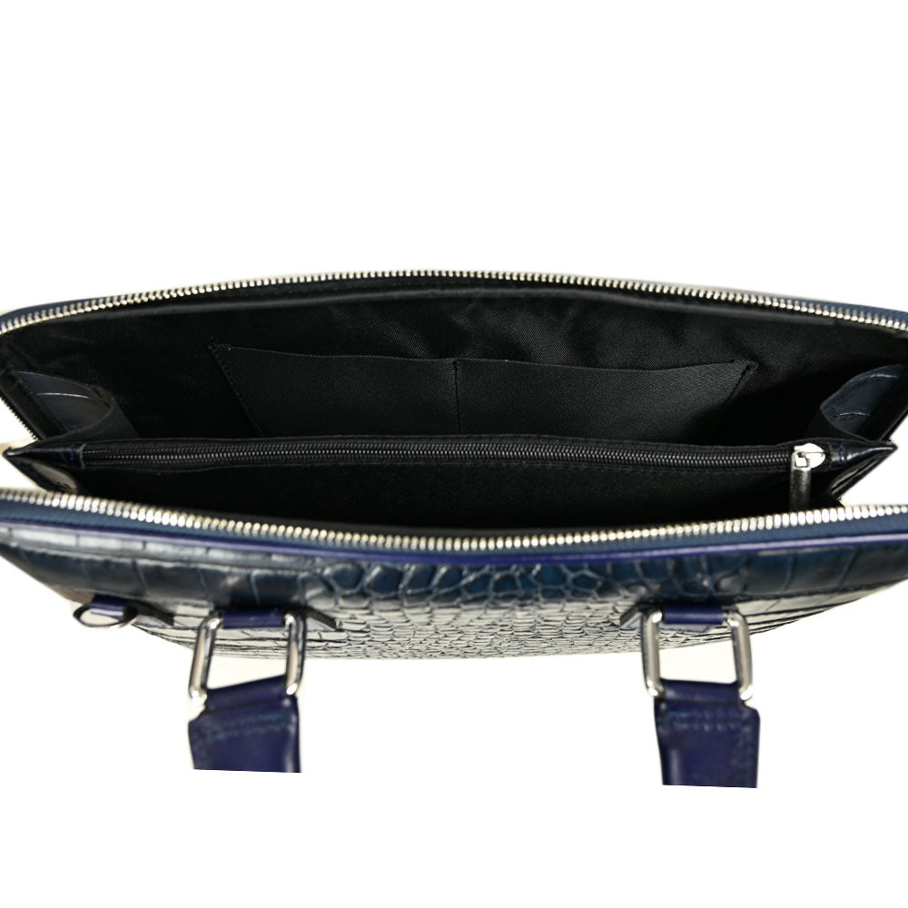 Dunkelblaue Ledertasche 15" ⎪ Crocco ⎪ Andrea Nobile