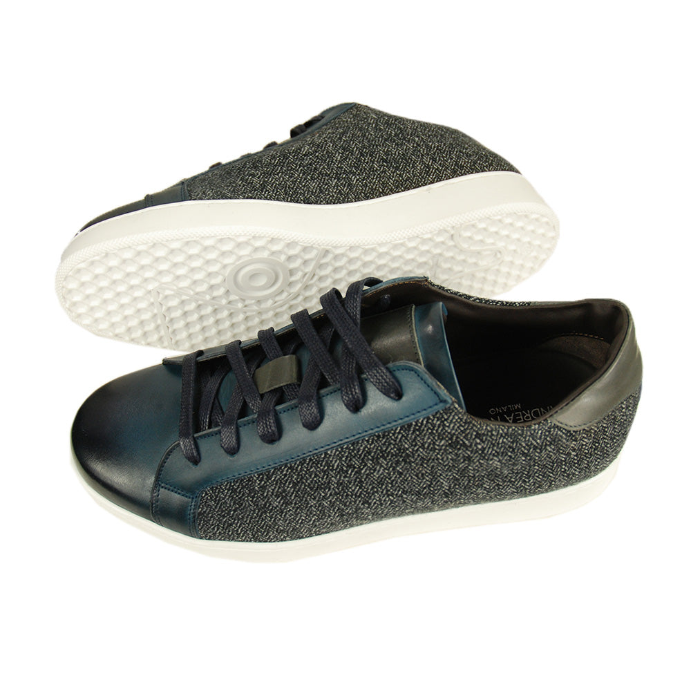Blauer / Grauer Lederschuh ⎪ Tessuto ⎪ Nobile