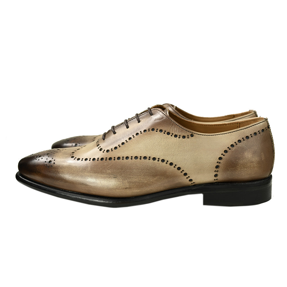 Vaaleanruskea/ Ruskea nahkakenkä ⎪ Brogue Oxford ⎪ Nobile