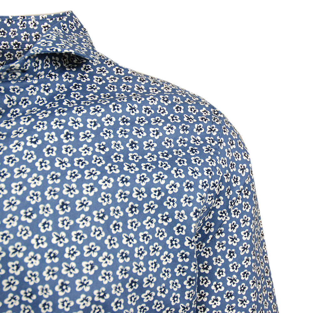 Blue floral pattern collared shirt ⎪ San Pietro ⎪ Nobile