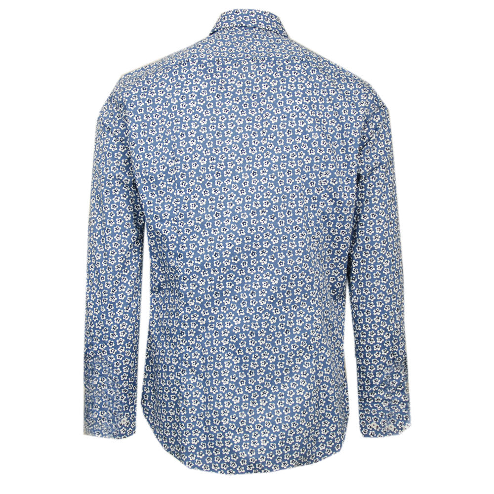 Blue floral pattern collared shirt ⎪ San Pietro ⎪ Nobile