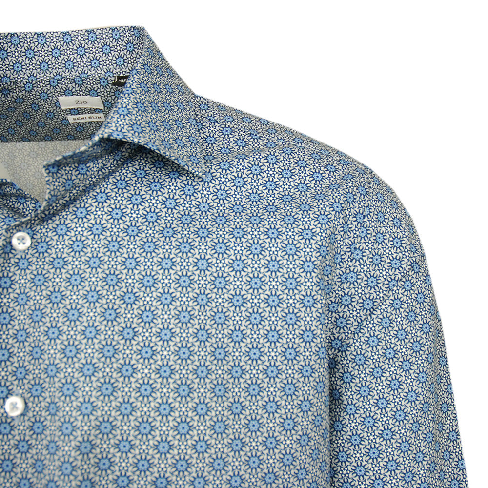 Gray / Light Blue Patterned Dress Shirt ⎪ Zanobi ⎪ Nobile