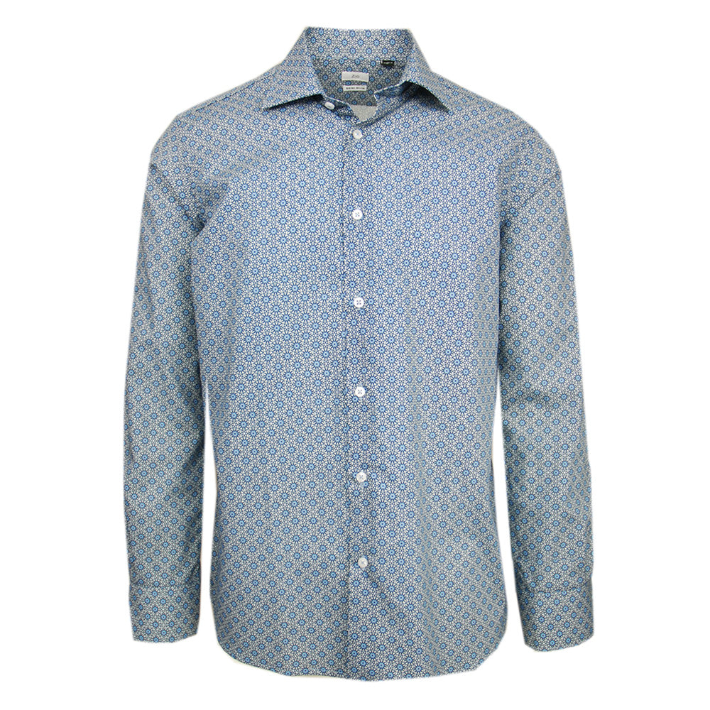 Gray / Light Blue Patterned Dress Shirt ⎪ Zanobi ⎪ Nobile