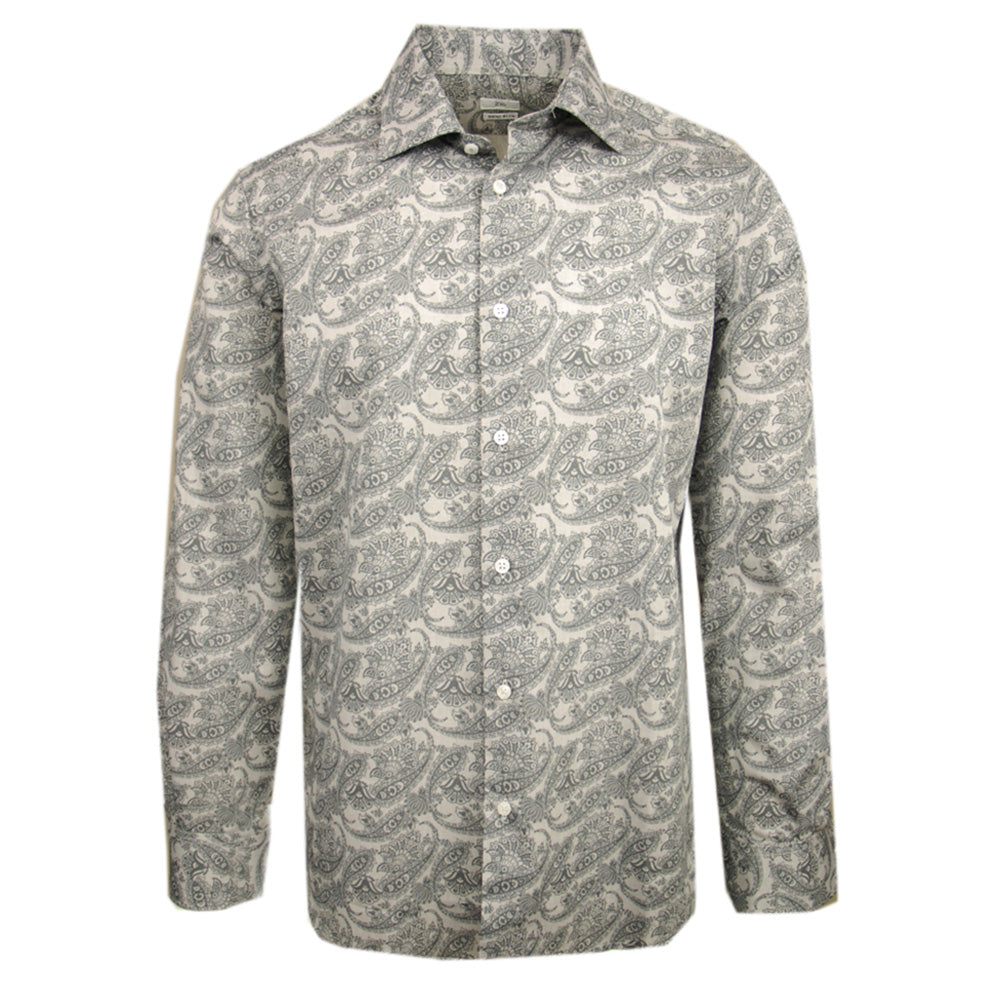 Gray paisley-patterned dress shirt ⎪ Zanobi ⎪ Nobile