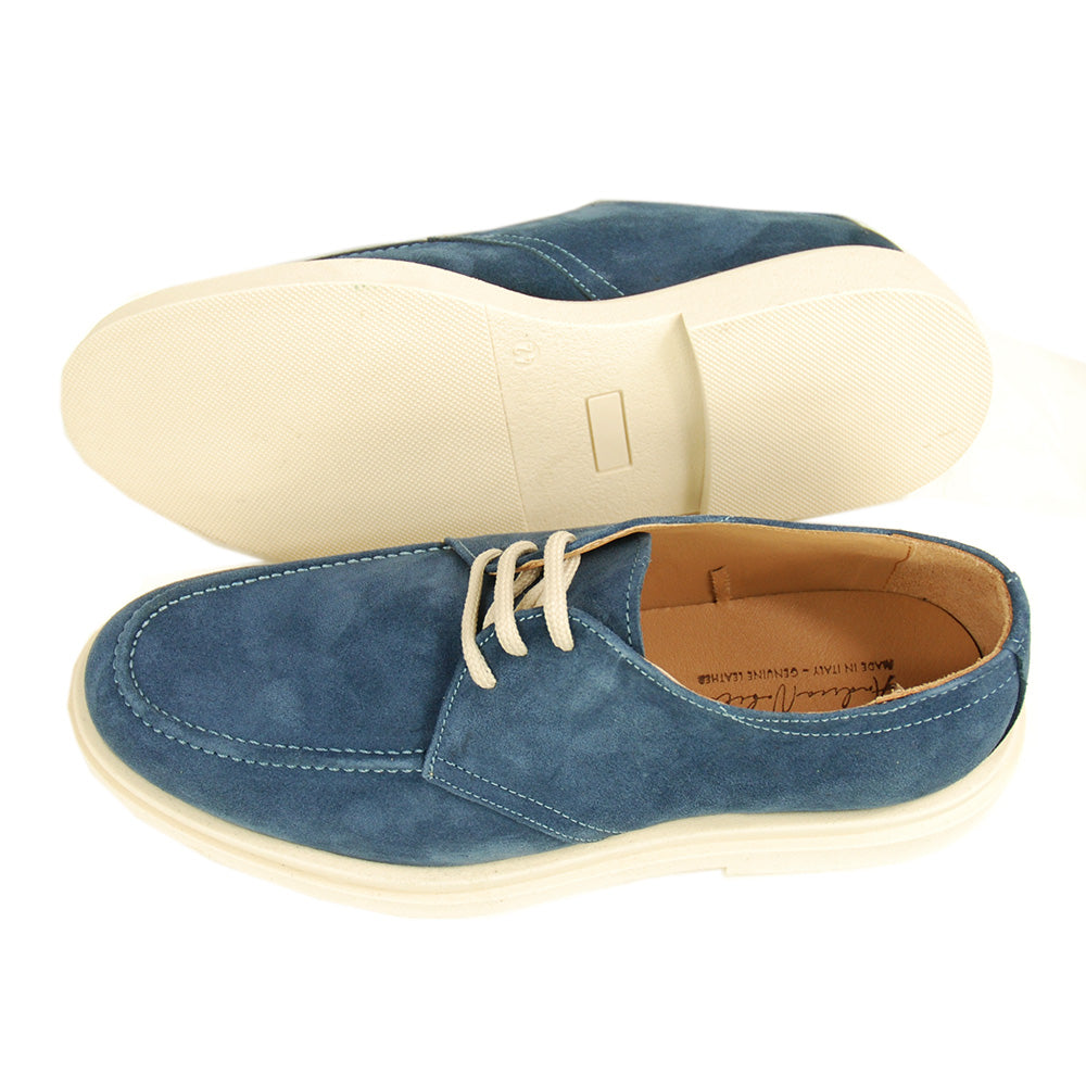 Blaue Wildleder-Schuhe ⎪ Camoscio Derby ⎪ Nobile