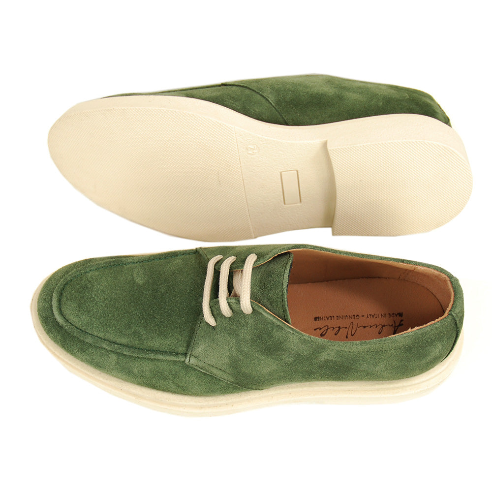 Salbeigrüner Wildlederschuh ⎪ Camoscio Derby ⎪ Nobile