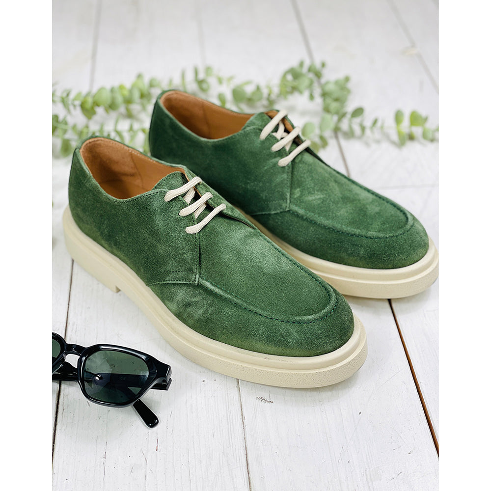 Salbeigrüner Wildlederschuh ⎪ Camoscio Derby ⎪ Nobile