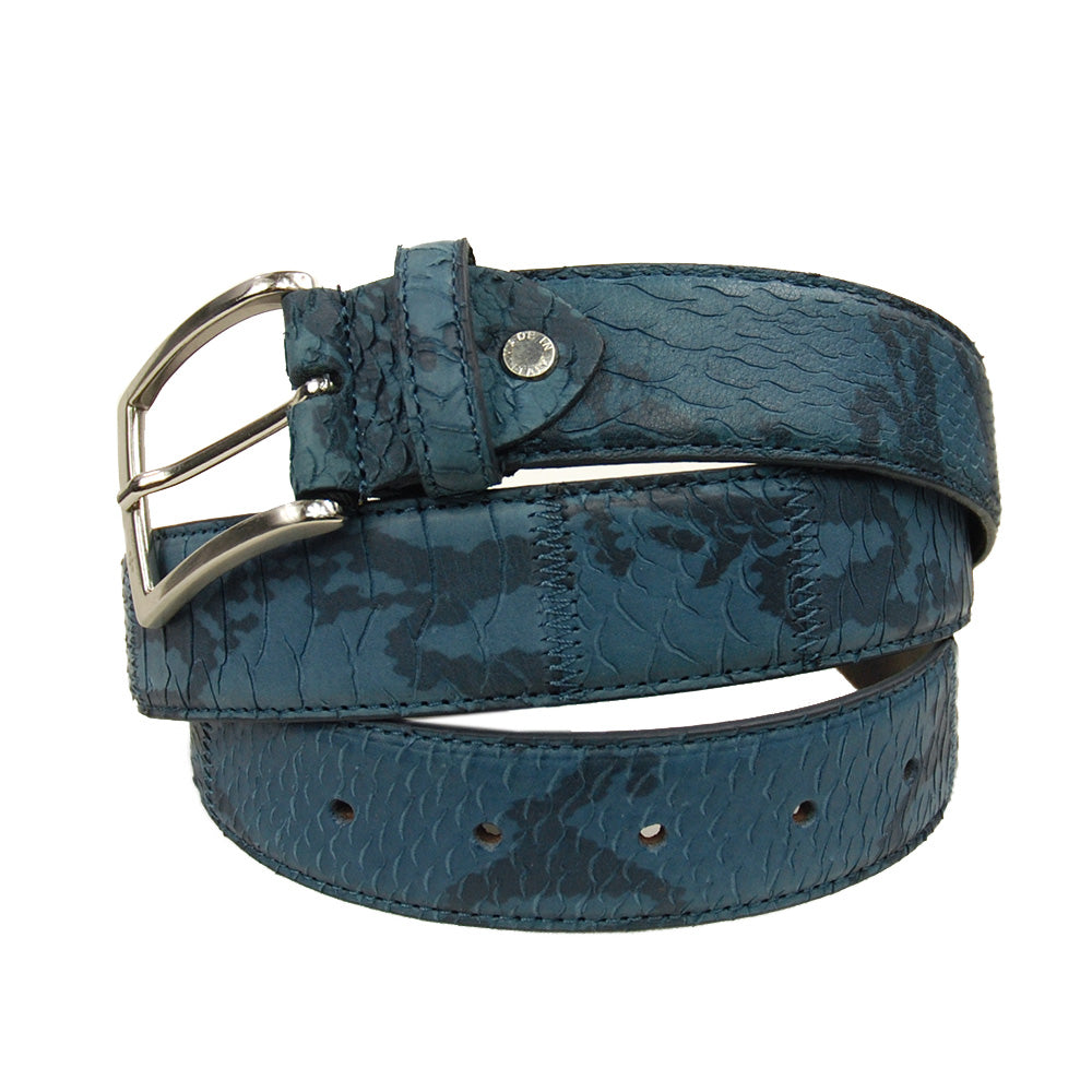 Burgundy patterned leather belt⎪ Nobile
