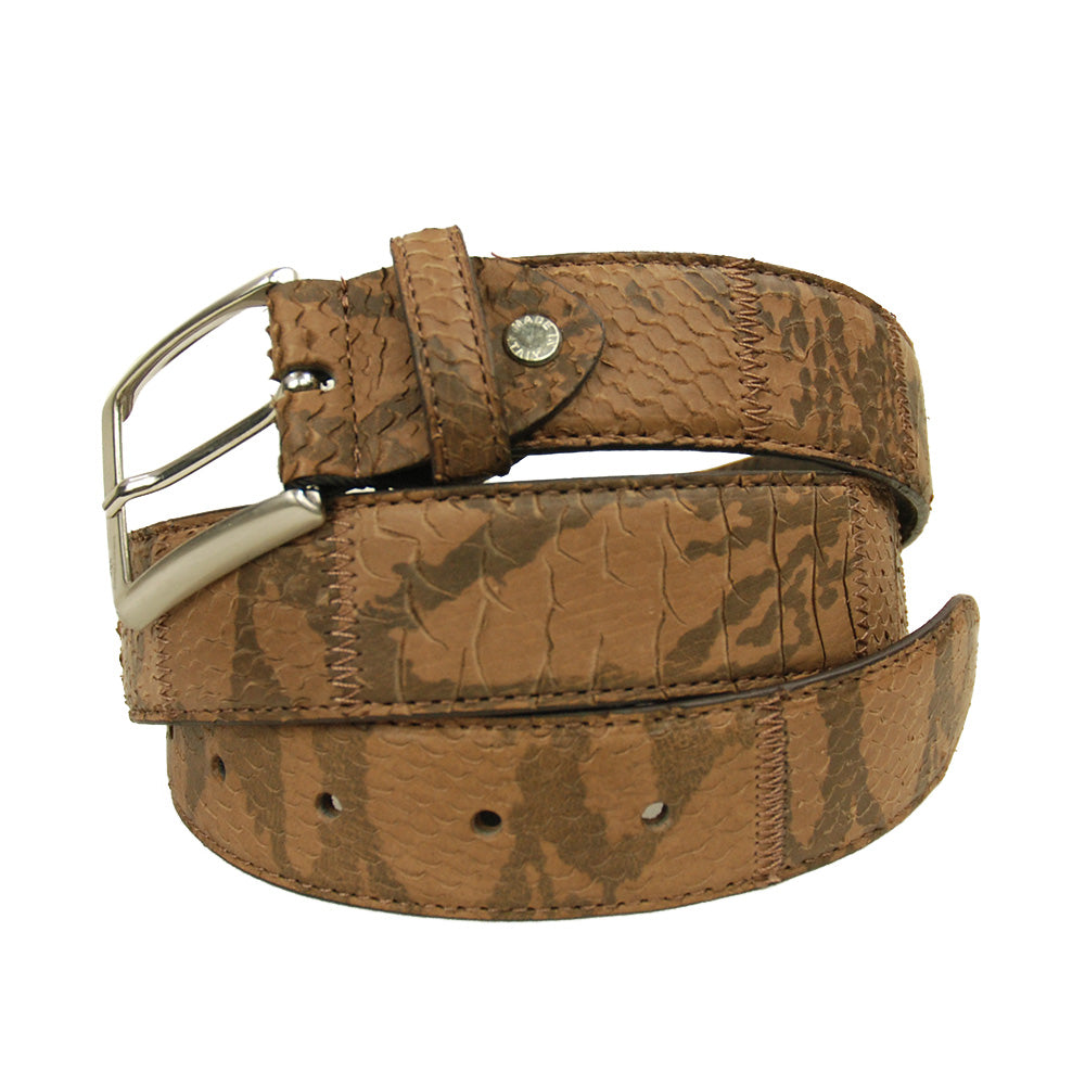 Burgundy patterned leather belt⎪ Nobile