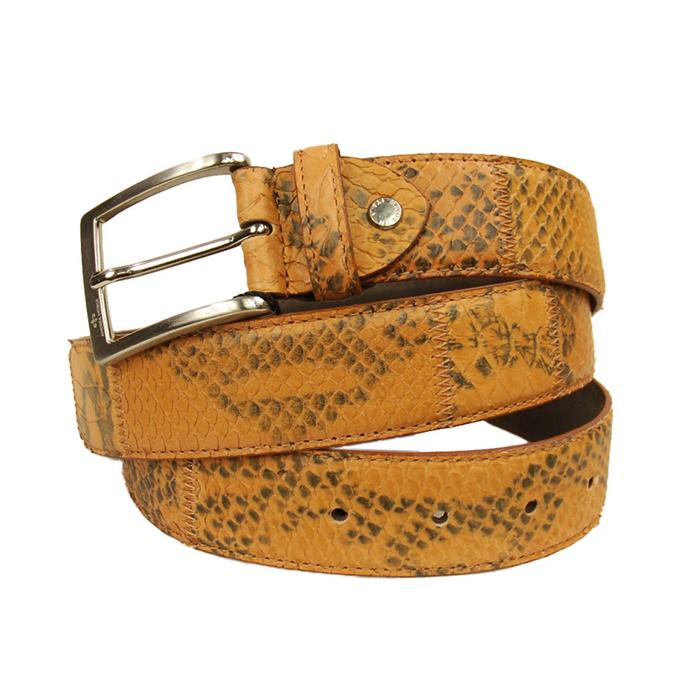 Burgundy patterned leather belt⎪ Nobile
