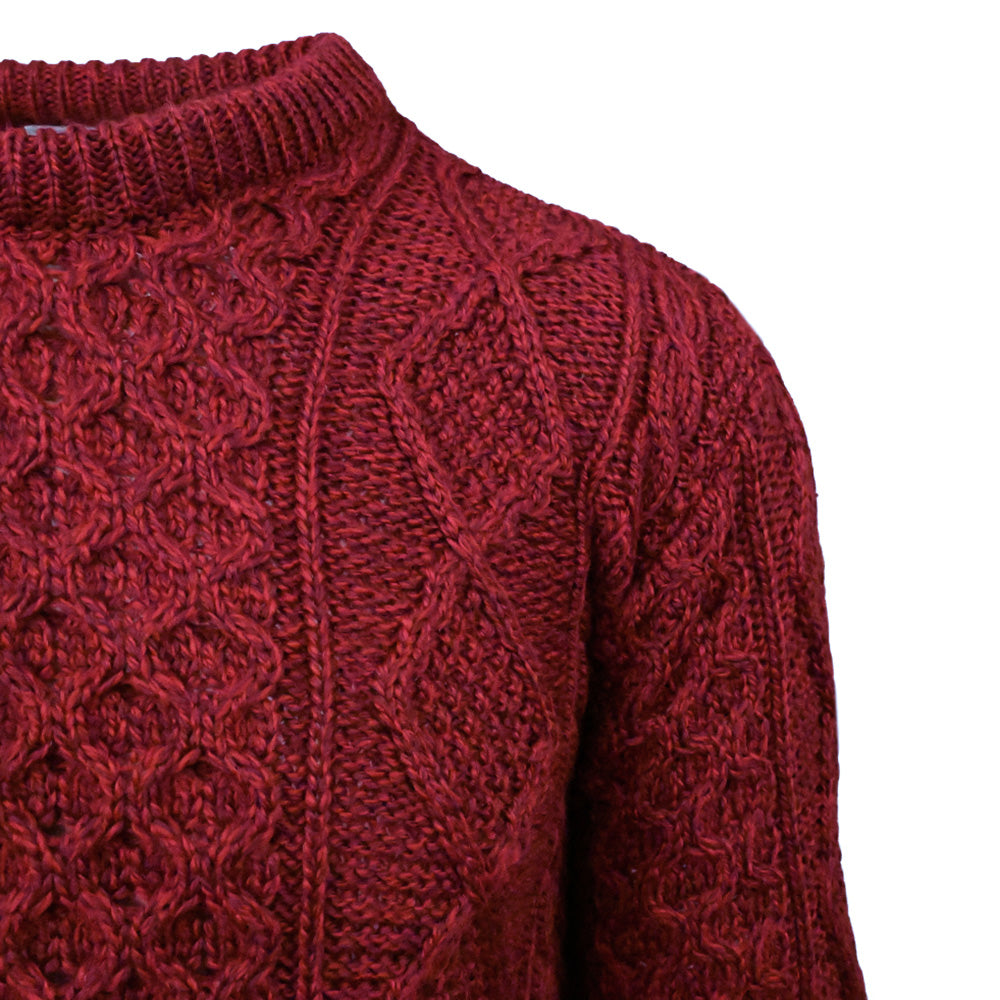 Punainen merinovilla neulepaita ⎪ Lochlainn ⎪ Aran Woollen Mills