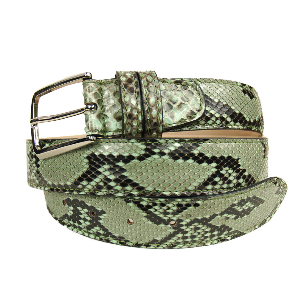 Light mint green python belt⎪ Bochicchio