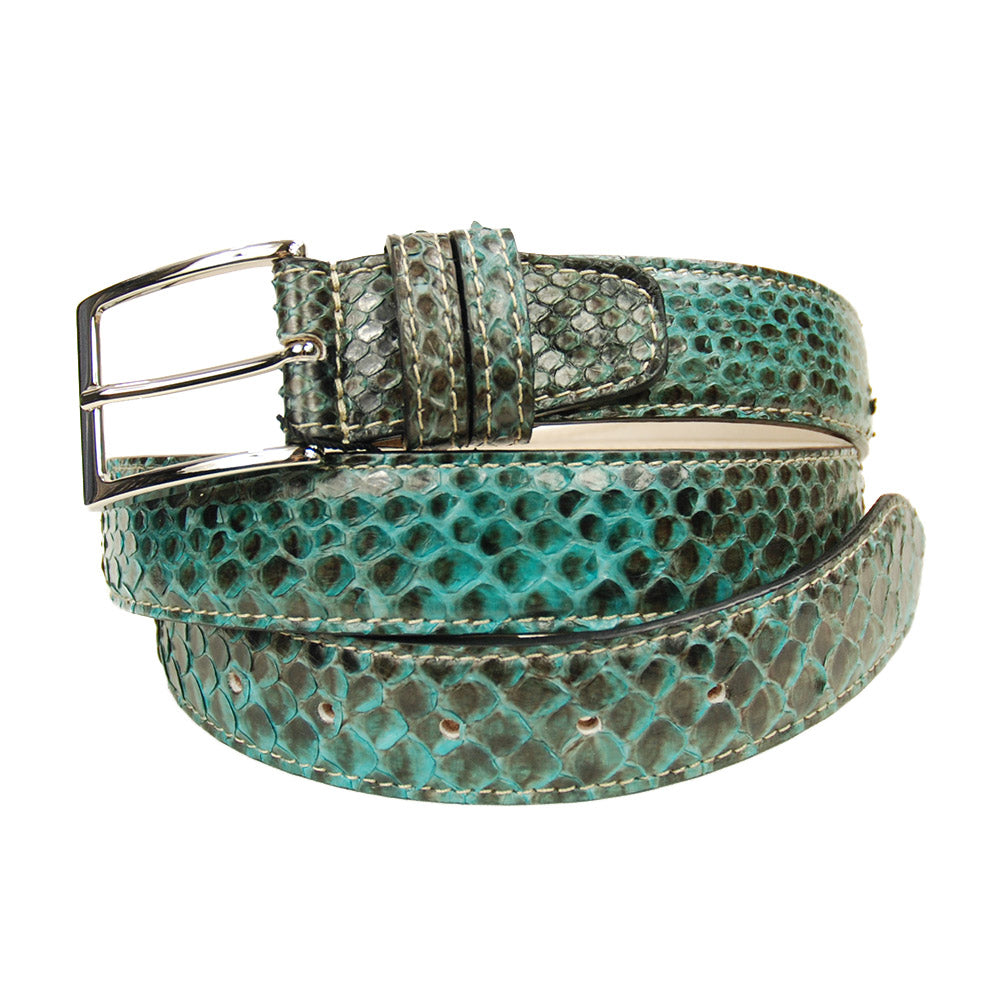 Grau / Beige Python Gürtel ⎪ Bochicchio