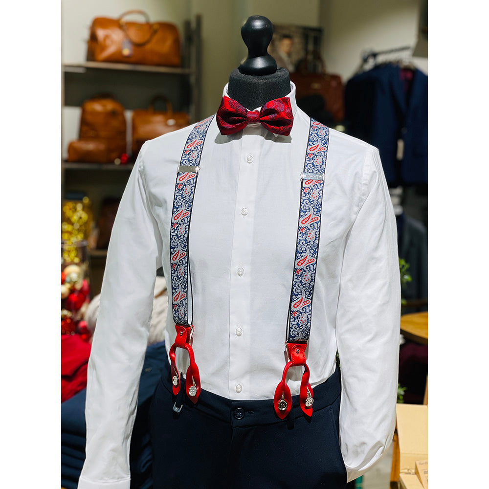 Blaue / Rote Hosenträger⎪Paisley⎪ Brucle