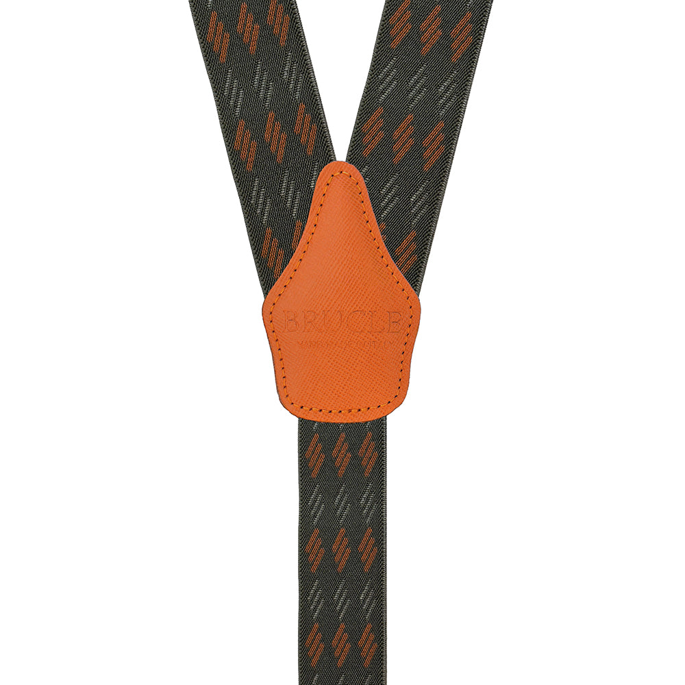 Gröna / Orange mönstrade hängslen⎪ Brucle