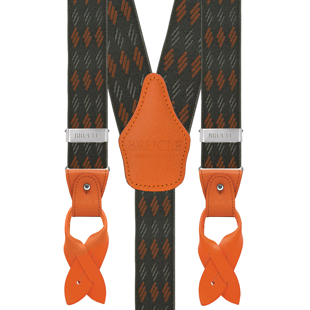 Gröna / Orange mönstrade hängslen⎪ Brucle