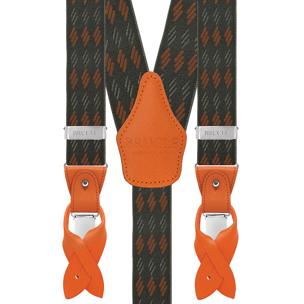 Gröna / Orange mönstrade hängslen⎪ Brucle