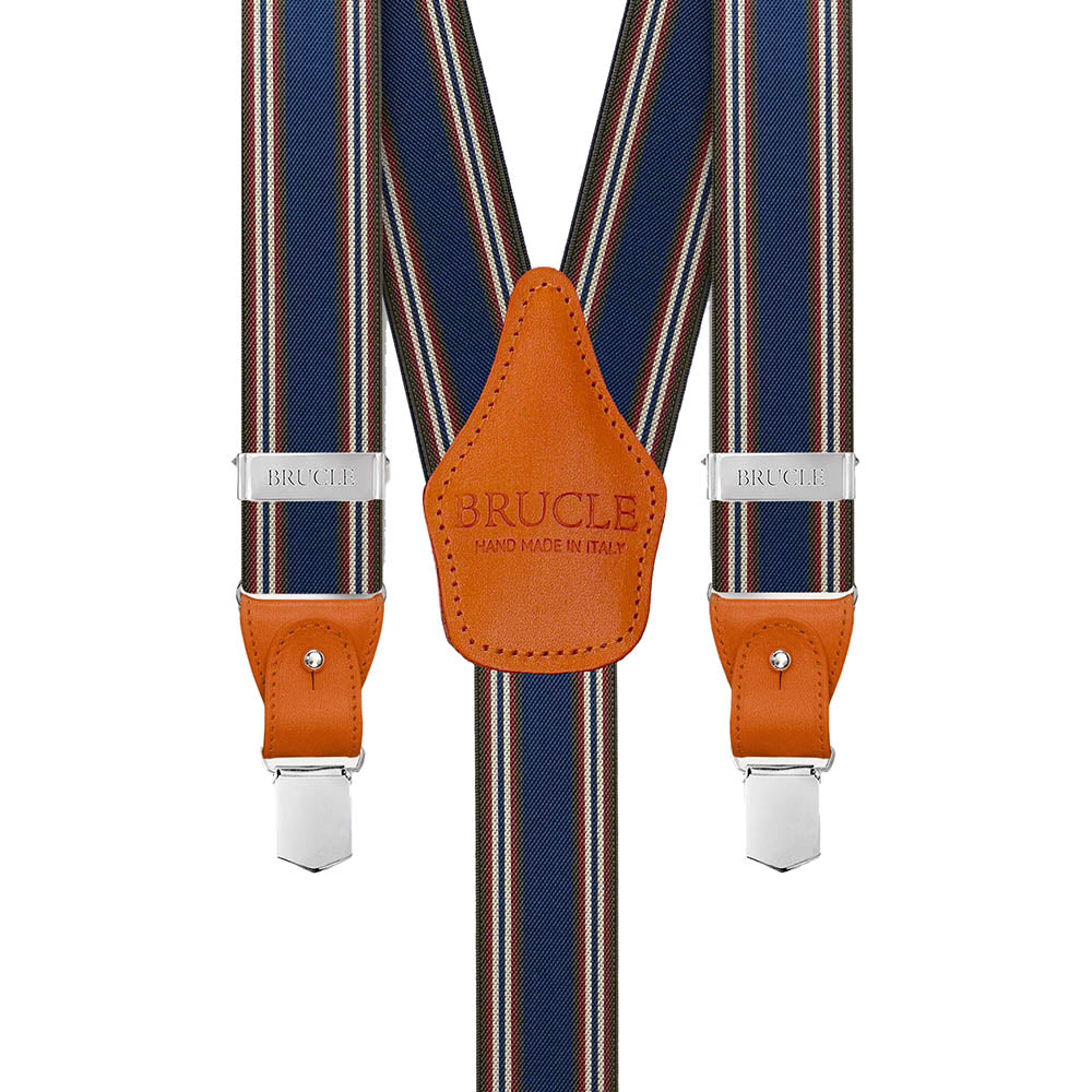 Siniset / Oranssit raidalliset henkselit⎪ Brucle