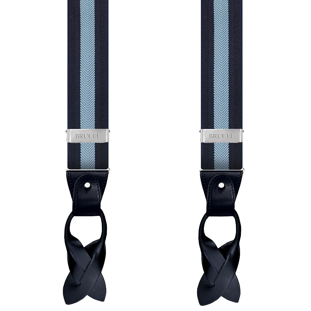 Tummansiniset raidalliset henkselit ⎪ Brucle