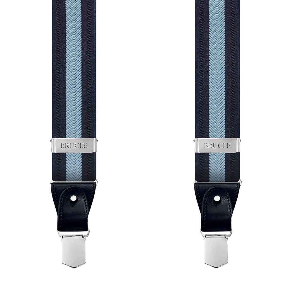 Tummansiniset raidalliset henkselit ⎪ Brucle