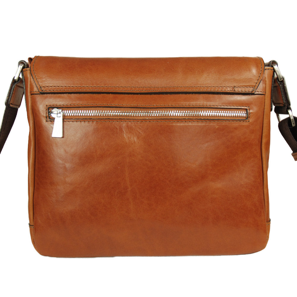 Kleine hellbraune Messenger-Ledertasche ⎪Chiarugi