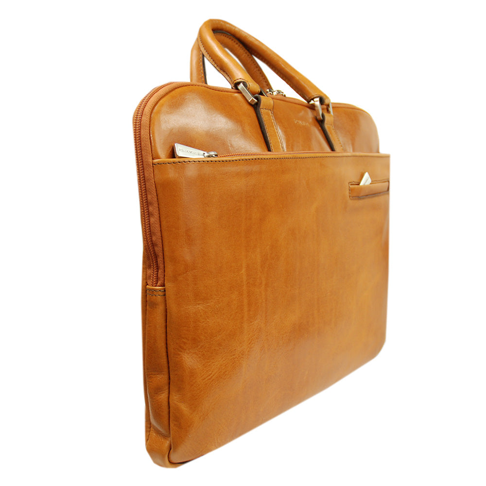 Hellbraune Ledertasche 15" ⎪ Marinio ⎪ Chiarugi