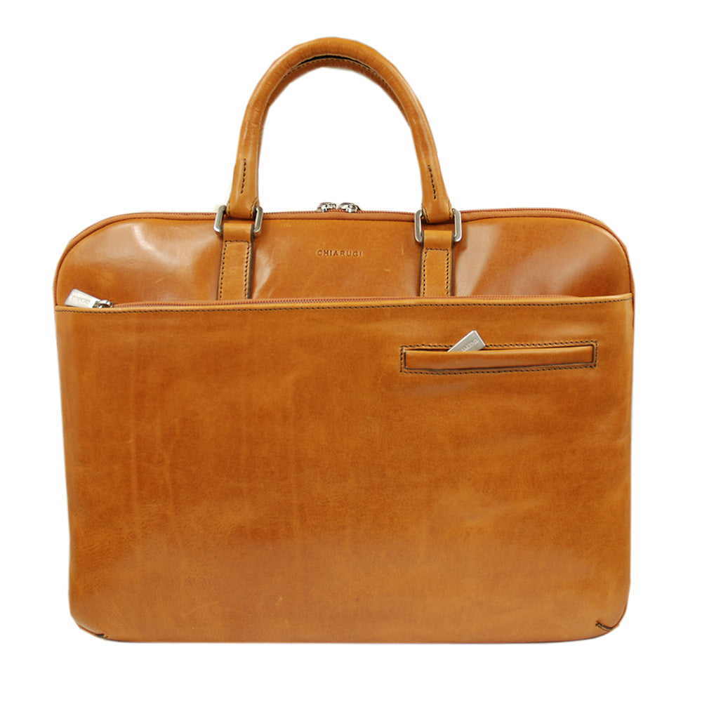 Hellbraune Ledertasche 15" ⎪ Marinio ⎪ Chiarugi