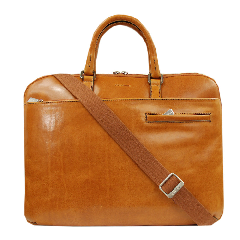 Hellbraune Ledertasche 15" ⎪ Marinio ⎪ Chiarugi